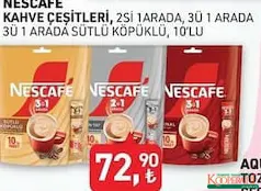 NESCAFE KAHVE ÇEŞİTLERİ 25'Lİ fiyat ve kampanya bilgisi